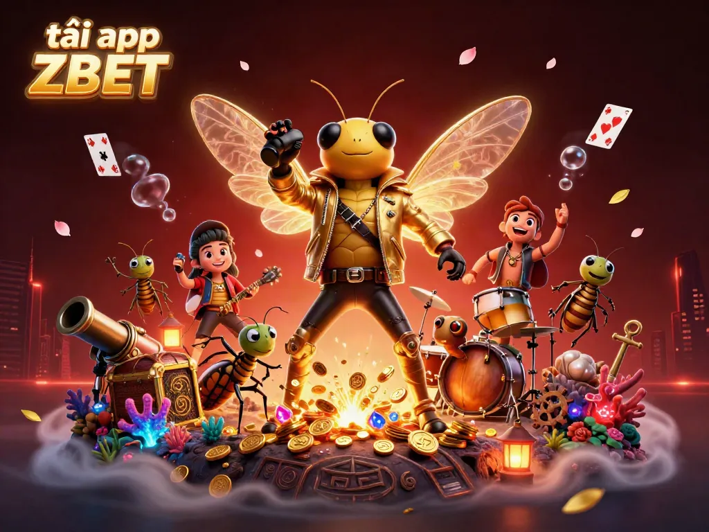 Experience the thrill of casino gaming with the tải app ZBET, featuring vibrant characters and dynamic casino elements.