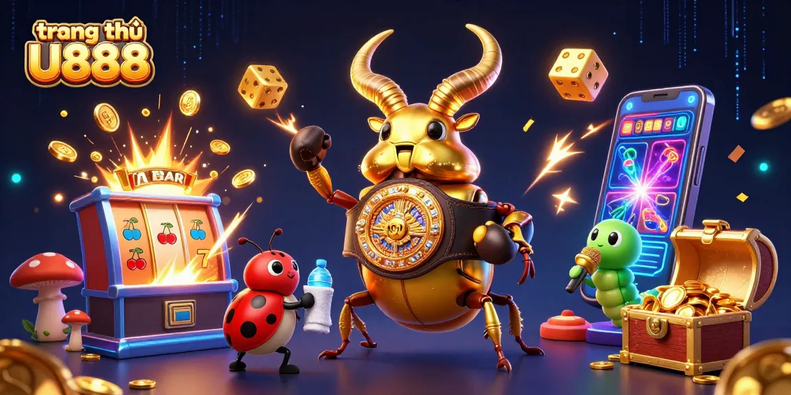Experience the thrill of gaming at trang chủ U888 with dynamic characters, slots, and vibrant casino symbols.