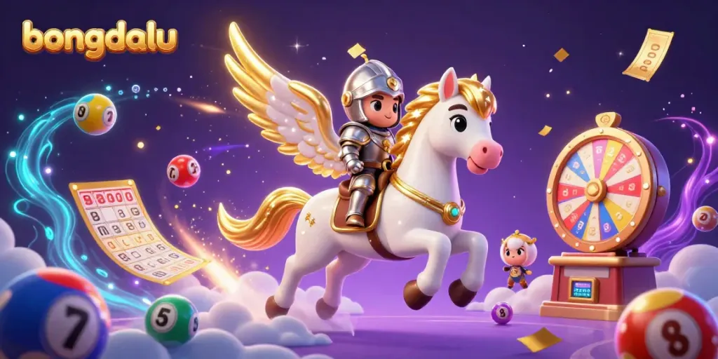 Experience thrilling gambling adventures with bongdalu, showcasing colorful lottery elements and enchanting characters.