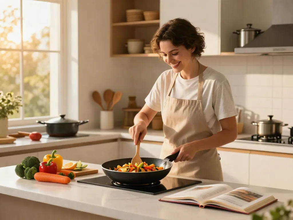 CookWare Price in Bangladesh showcased in a warm kitchen scene with colorful vegetables and modern cookware.