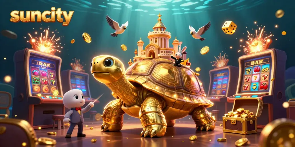 Experience thrilling jackpots and casino fun with suncity's magical 3D illustration.