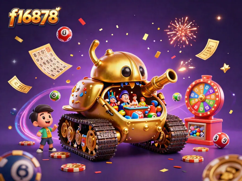 Experience thrilling gameplay at f16878, featuring a dynamic miniature casino scene with vibrant lottery and gaming elements.