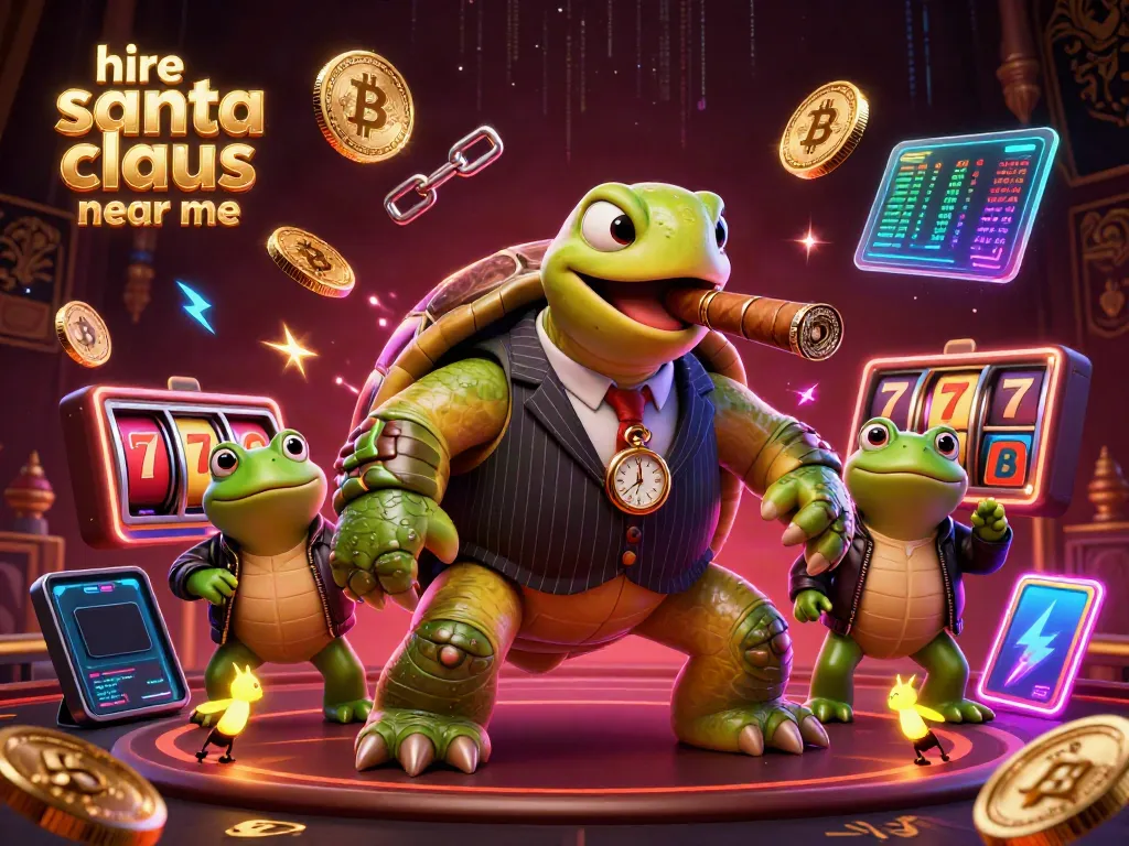 Experience vibrant fun while hiring Santa Claus near me in this exciting 3D casino scene.