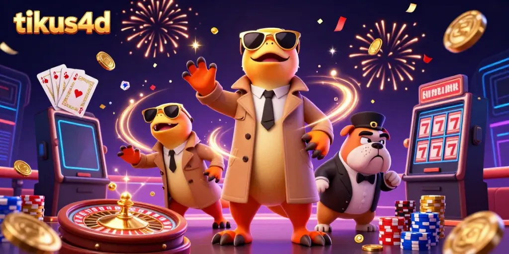 Rasakan sensasi bermain di tikus4d dengan tiga raptor dalam trench coat memasuki lounge VIP casino.