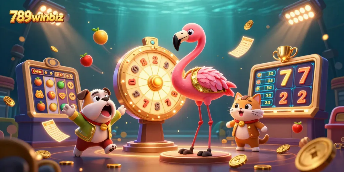 Experience thrilling jackpots with 789winbiz in a vibrant, action-packed casino scene featuring dynamic game elements.