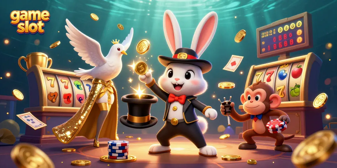 Experience the excitement of game slots with a vibrant illustration of casino elements and characters.
