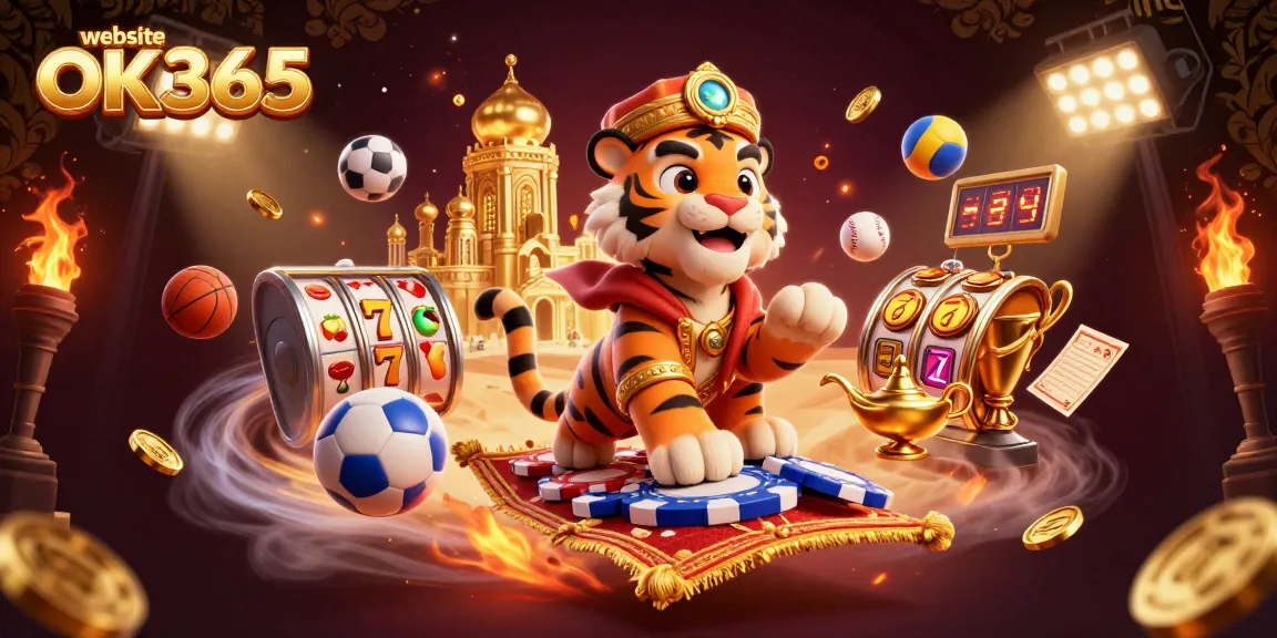 Win big at website OK365 with exciting slots and dynamic 3D elements showcasing thrilling casino action.