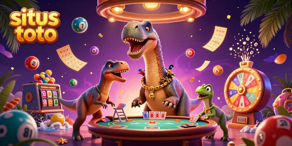 Experience situs toto with a dynamic casino scene featuring fantasy characters and vibrant lottery elements.