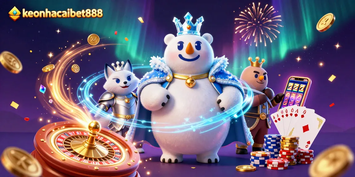 Experience the thrill of keonhacaibet888 with festive casino action featuring vibrant characters.
