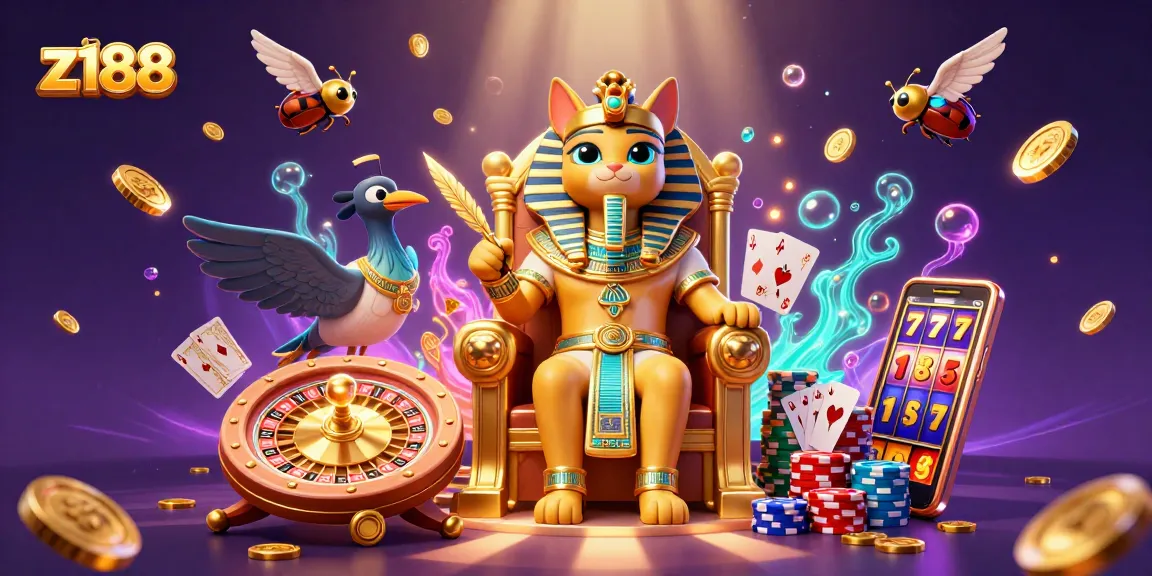 Z188 leads in online gambling excitement with a pharaoh cat and interactive gaming elements