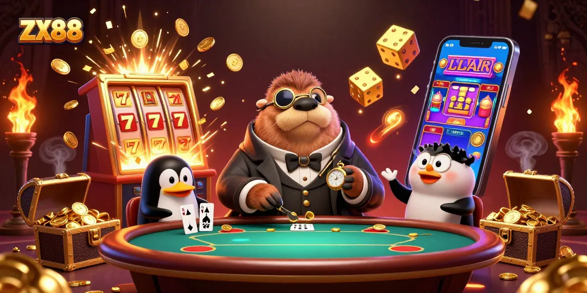 Play casino games at ZX88 with a jolly walrus, penguin dealer, and a bluffing pufferfish.
