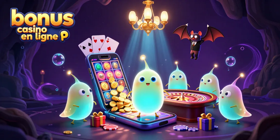 Profitez des bonus casino en ligne dans un illustratif casino féérique rempli d'effets lumineux.