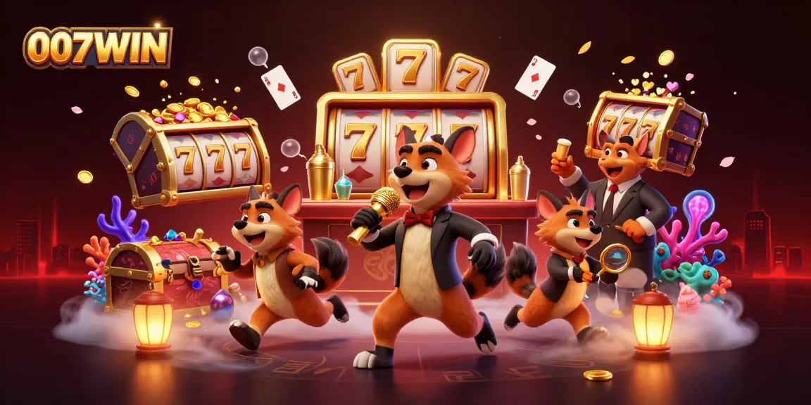 Experience the vibrant entertainment of 007WIN with playful hyenas as they run a comedy casino club.