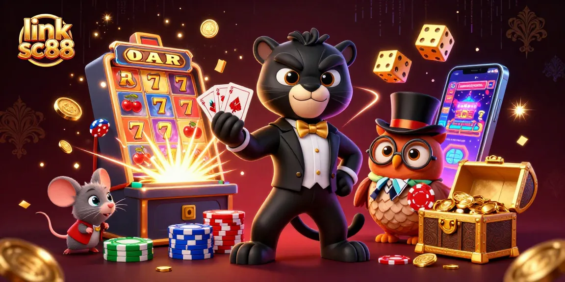Experience thrilling excitement with link sc88 in this vibrant casino scene featuring a stylish panther dealer.
